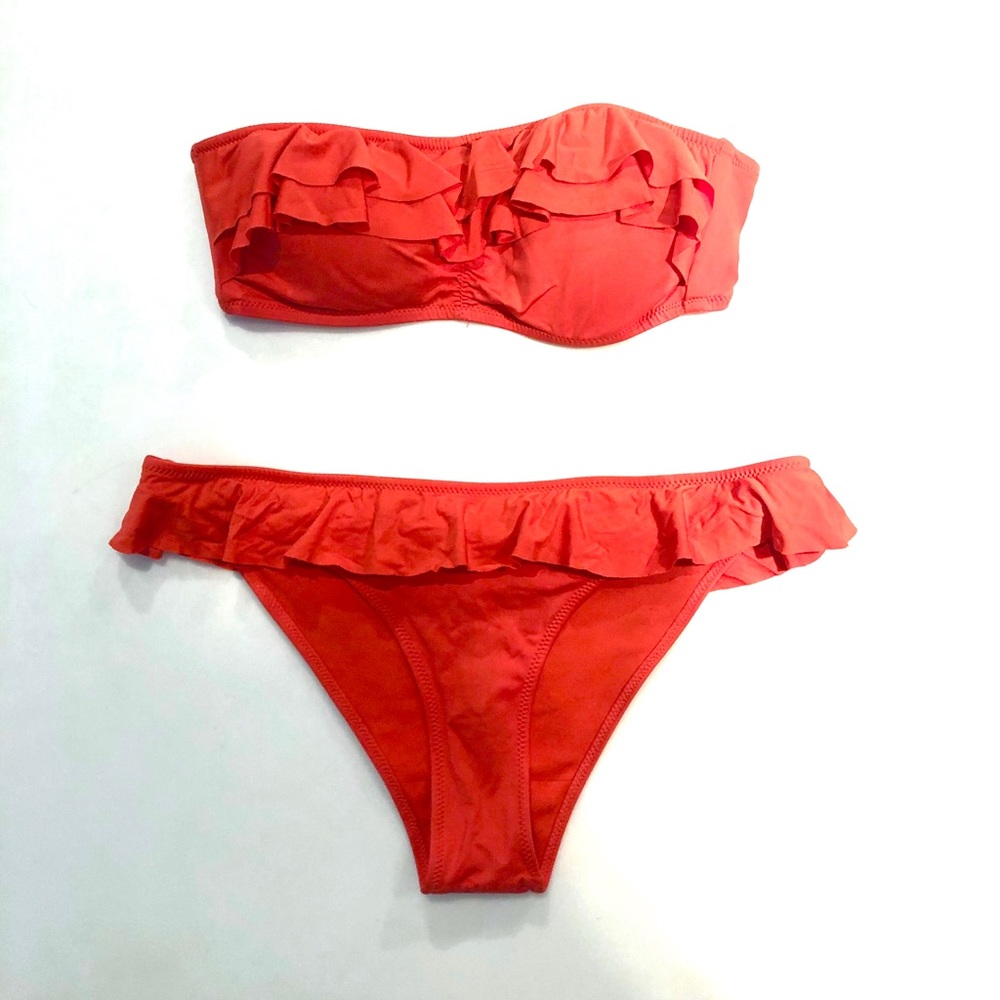 Bright Orange Coral Bikini Set